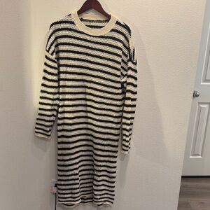 Striped Knit Sweater Dress